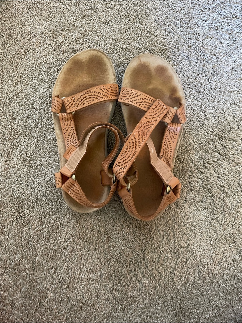 Teva Tan Strappy Leather Sandals